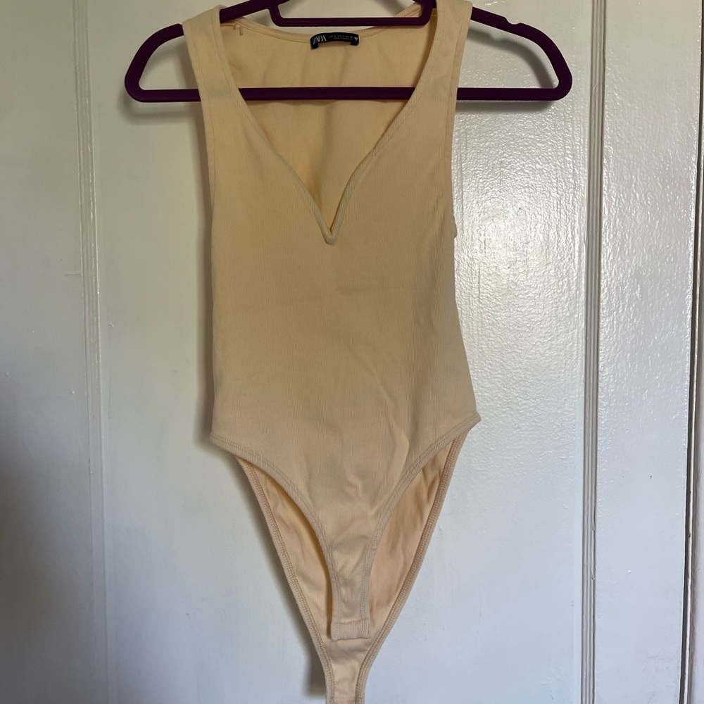 Cream Sleeveless Bodysuit